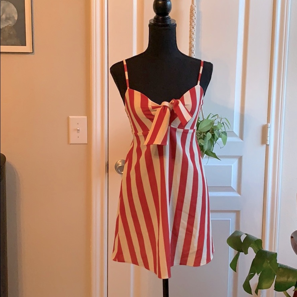 Show Me Your Mumu tie front striped dress